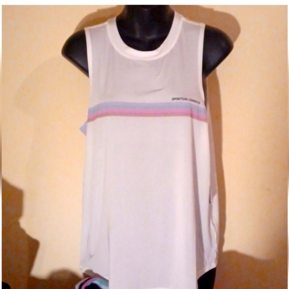 Spiritual Gangster! NWT!,pastel stripe ,muscle, tank. Sz.M